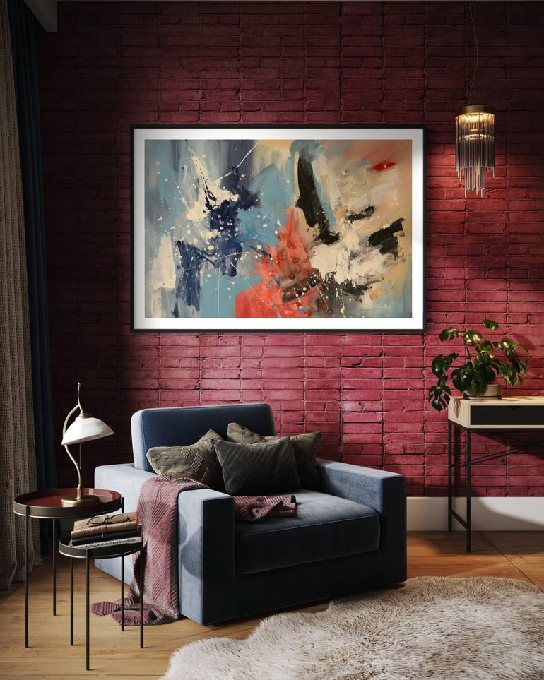 Original Abstract Expressionism Abstract Painting by Rodrigue Semabia