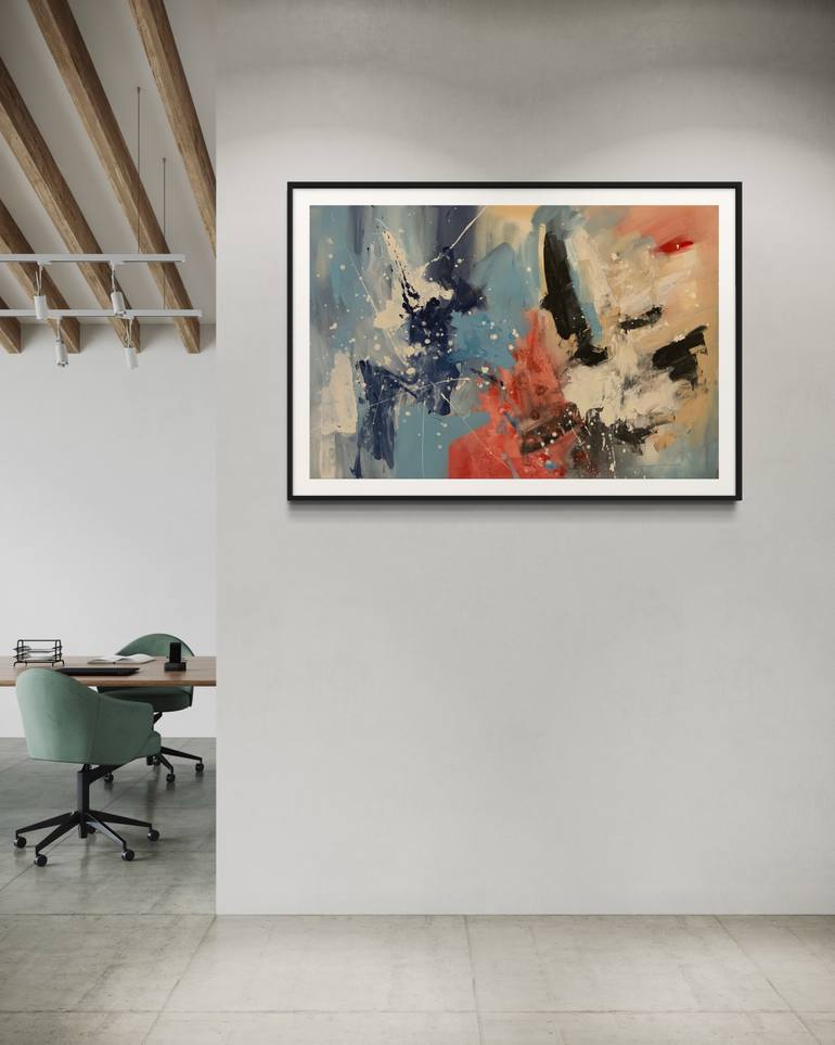 Original Abstract Expressionism Abstract Painting by Rodrigue Semabia