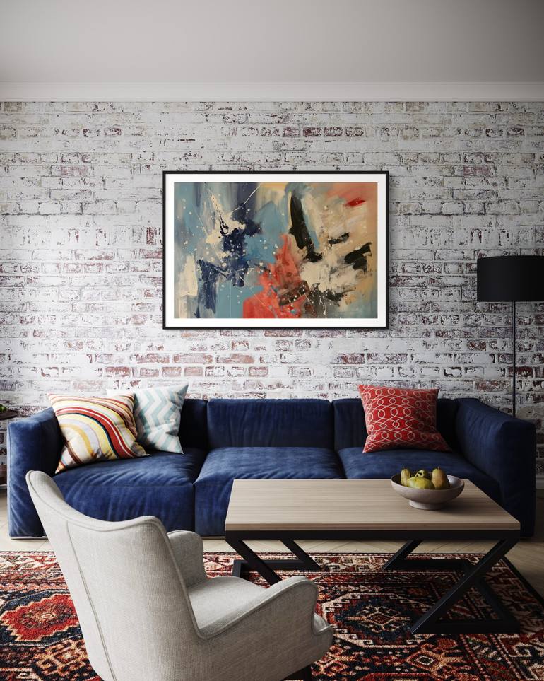 Original Abstract Expressionism Abstract Painting by Rodrigue Semabia