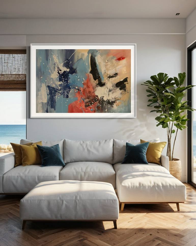 Original Abstract Expressionism Abstract Painting by Rodrigue Semabia