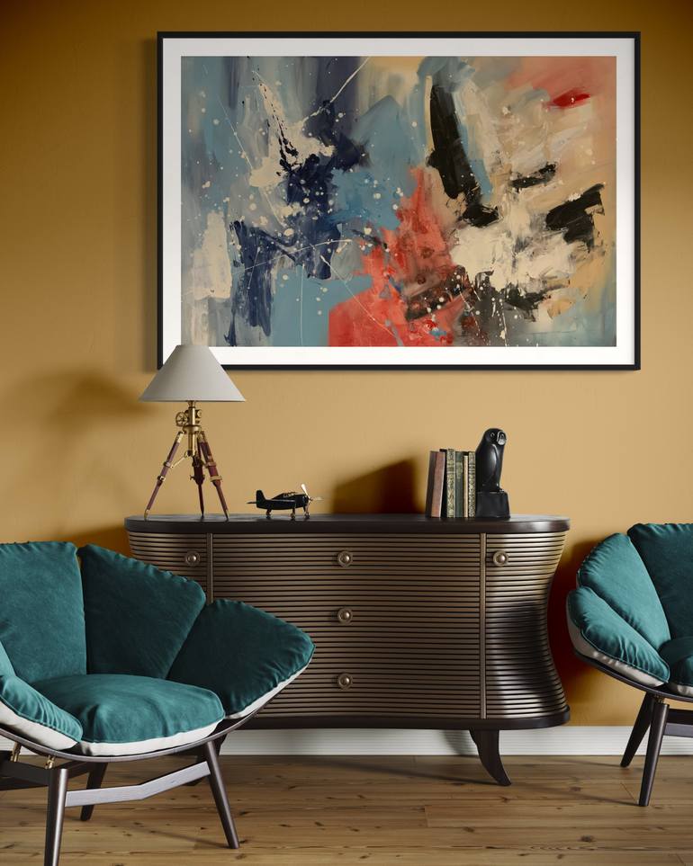 Original Abstract Expressionism Abstract Painting by Rodrigue Semabia