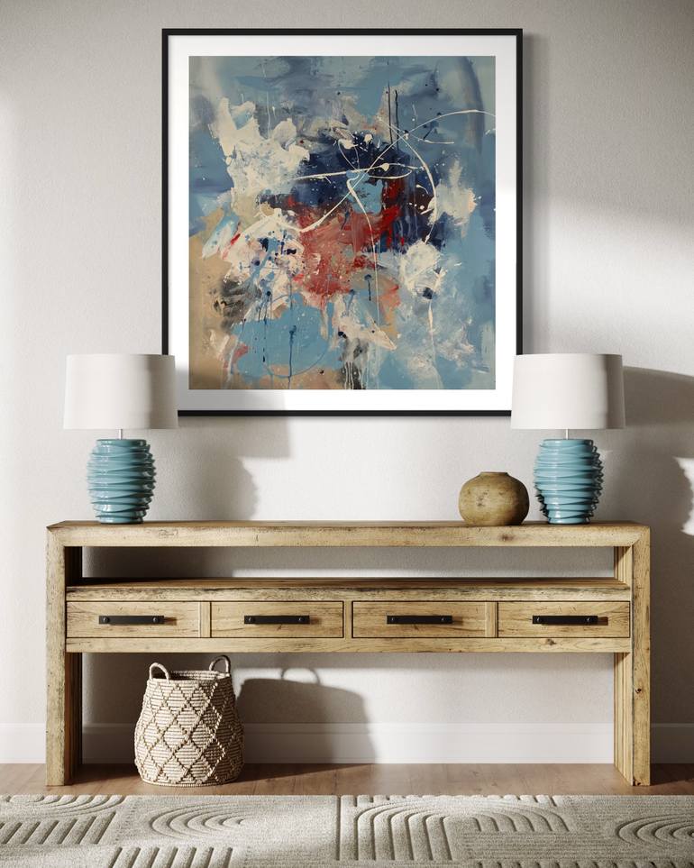 Original Abstract Expressionism Abstract Painting by Rodrigue Semabia