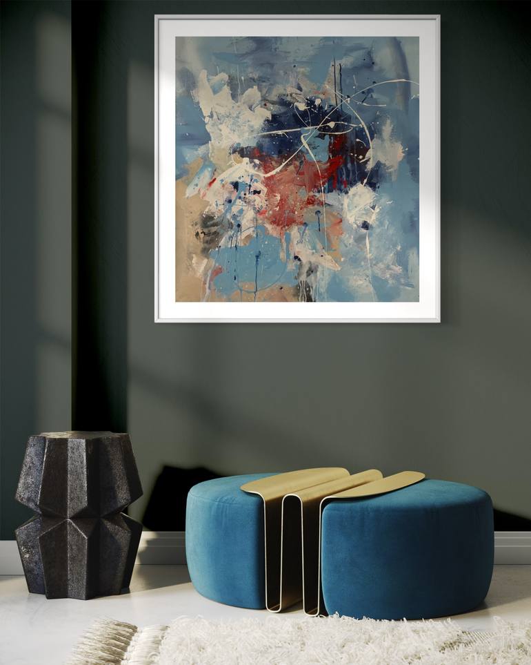 Original Abstract Expressionism Abstract Painting by Rodrigue Semabia