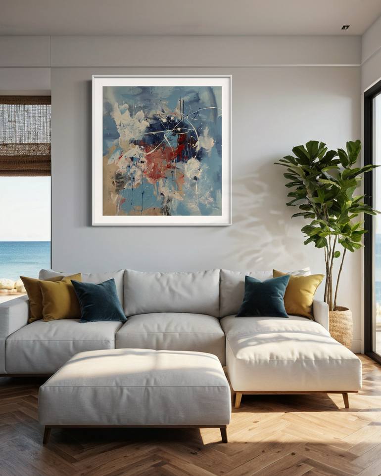 Original Abstract Expressionism Abstract Painting by Rodrigue Semabia