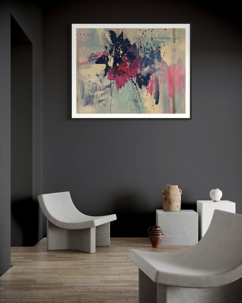 Original Abstract Expressionism Abstract Painting by Rodrigue Semabia