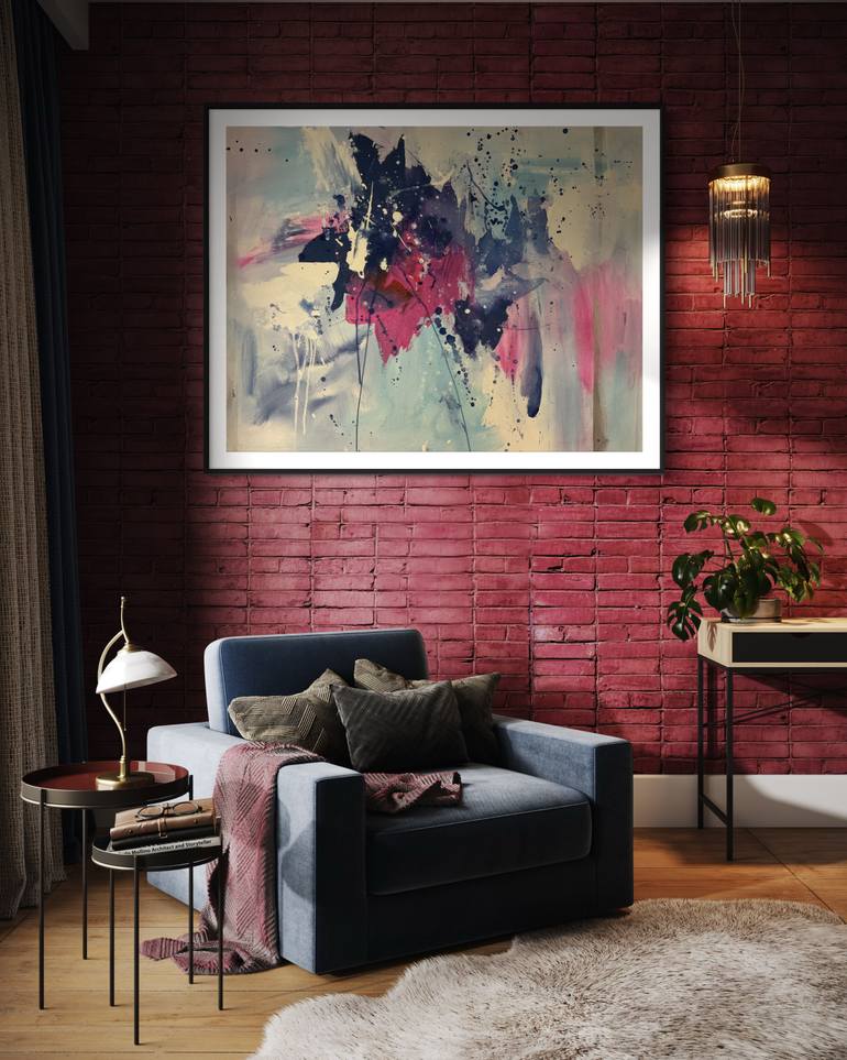 Original Abstract Expressionism Abstract Painting by Rodrigue Semabia