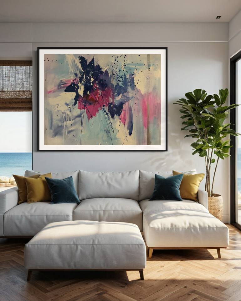 Original Abstract Expressionism Abstract Painting by Rodrigue Semabia