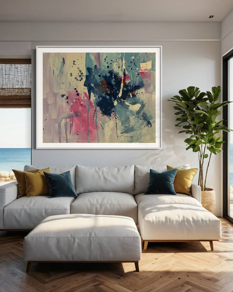 Original Abstract Expressionism Abstract Painting by Rodrigue Semabia