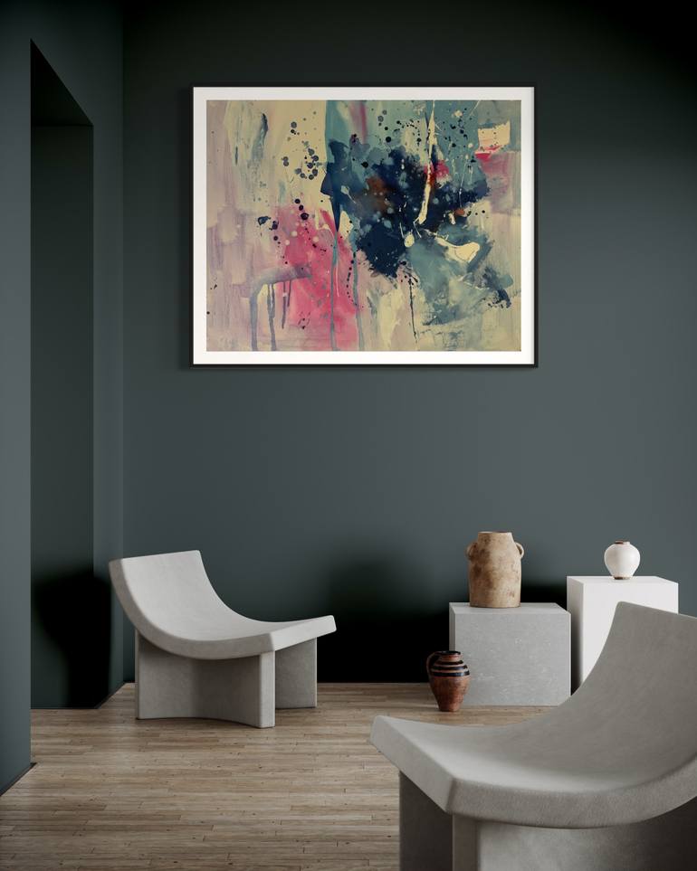 Original Abstract Expressionism Abstract Painting by Rodrigue Semabia