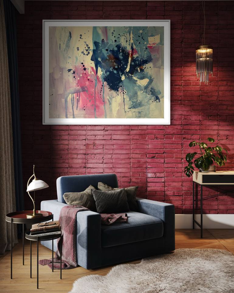 Original Abstract Expressionism Abstract Painting by Rodrigue Semabia