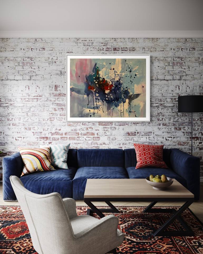 Original Abstract Expressionism Abstract Painting by Rodrigue Semabia