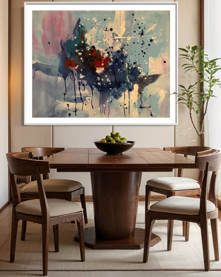 Original Abstract Expressionism Abstract Painting by Rodrigue Semabia