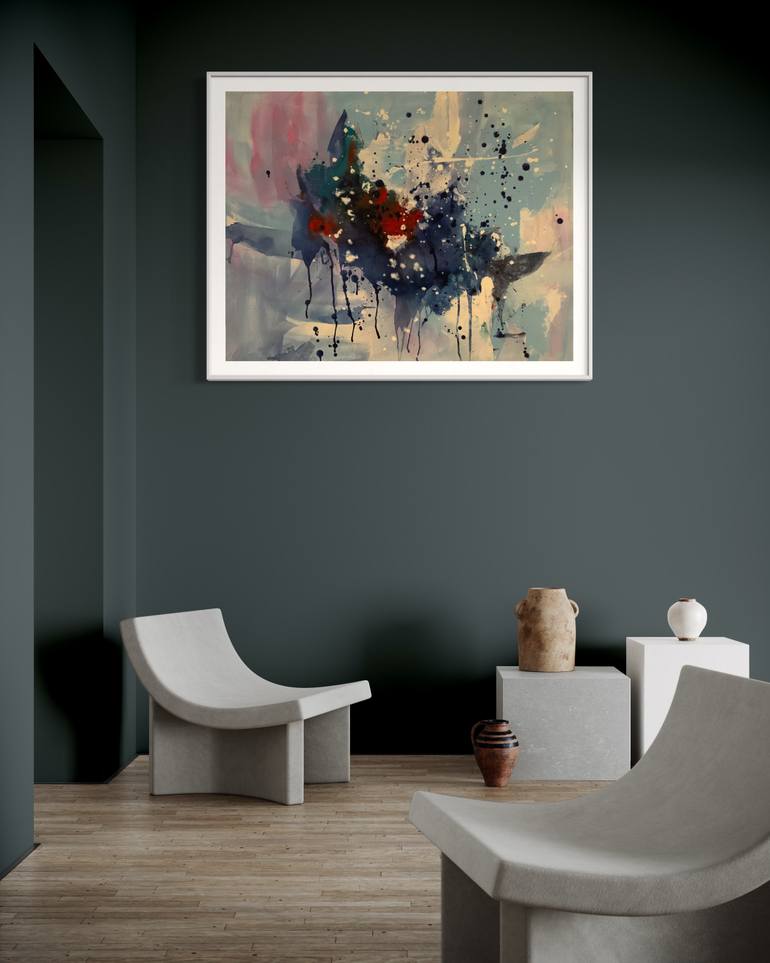 Original Abstract Expressionism Abstract Painting by Rodrigue Semabia