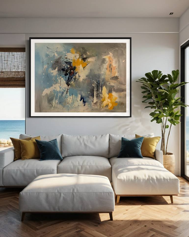Original Abstract Expressionism Abstract Painting by Rodrigue Semabia
