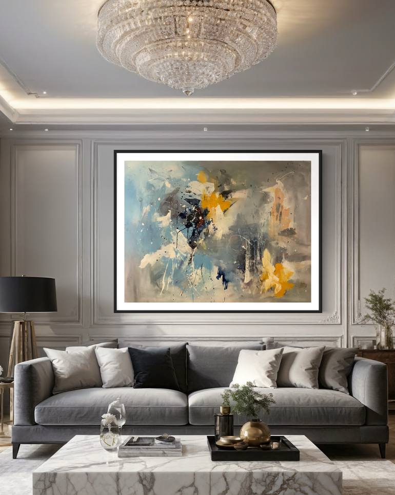 Original Abstract Expressionism Abstract Painting by Rodrigue Semabia