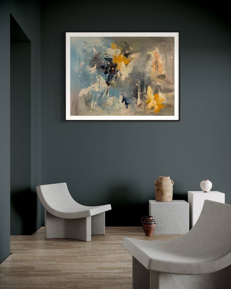 Original Abstract Expressionism Abstract Painting by Rodrigue Semabia