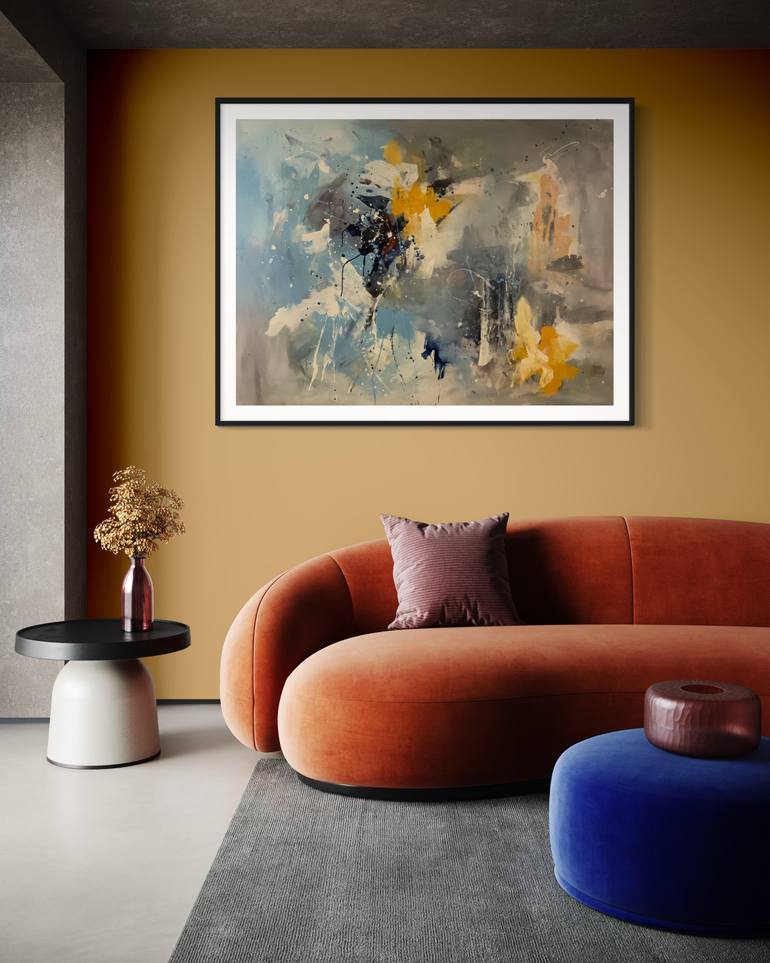 Original Abstract Expressionism Abstract Painting by Rodrigue Semabia
