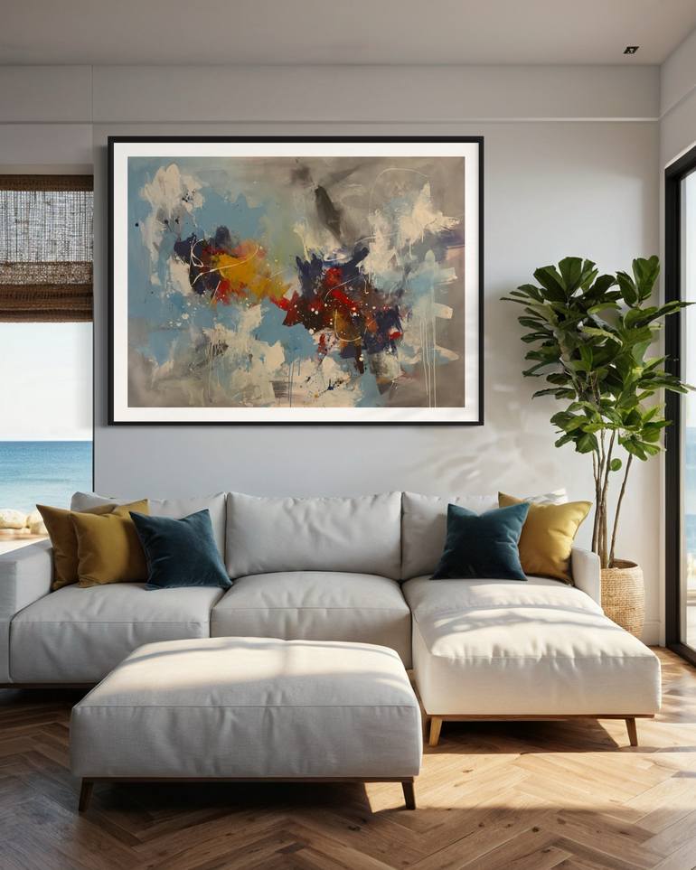 Original Abstract Expressionism Abstract Painting by Rodrigue Semabia
