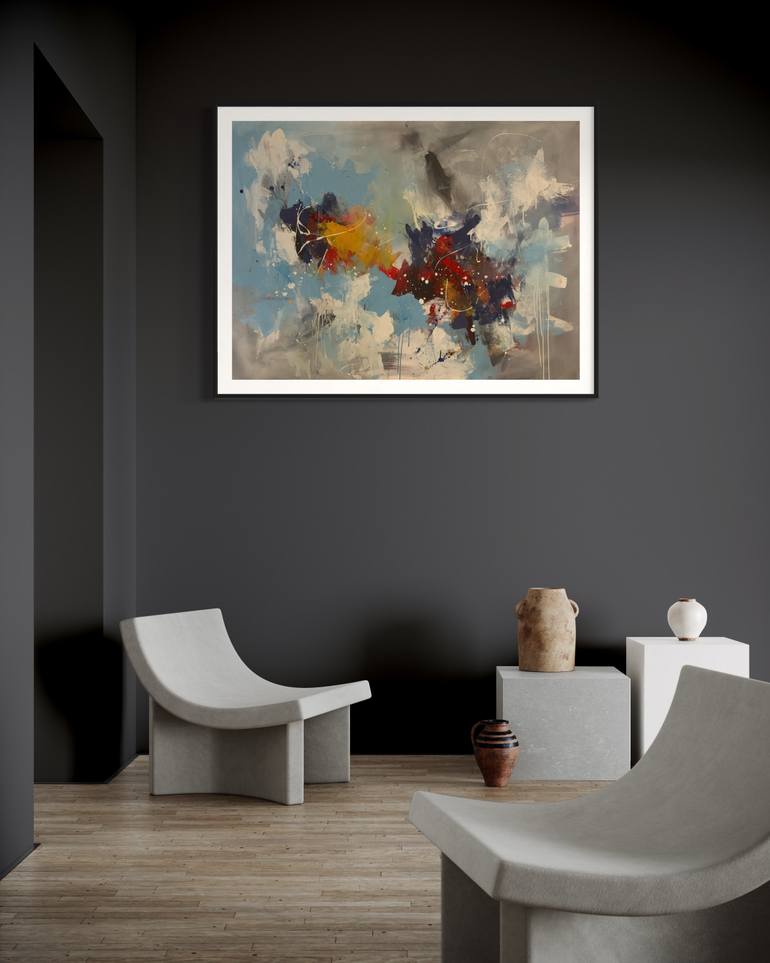 Original Abstract Expressionism Abstract Painting by Rodrigue Semabia