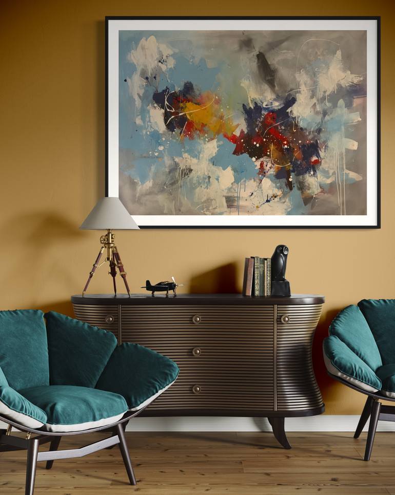 Original Abstract Expressionism Abstract Painting by Rodrigue Semabia