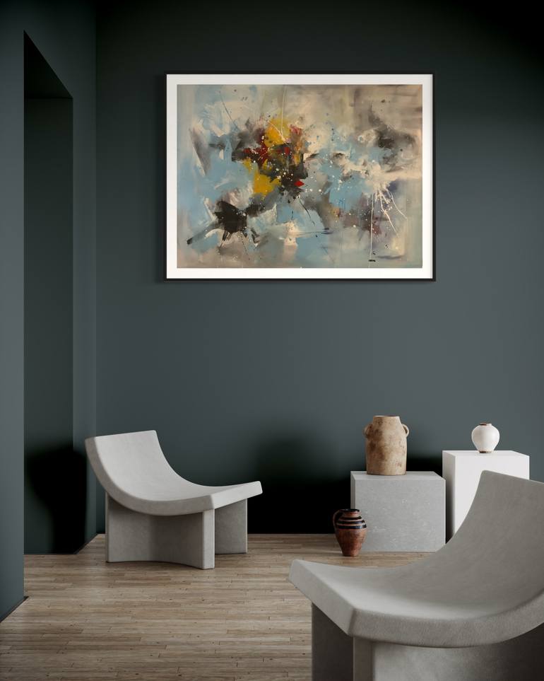 Original Abstract Expressionism Abstract Painting by Rodrigue Semabia