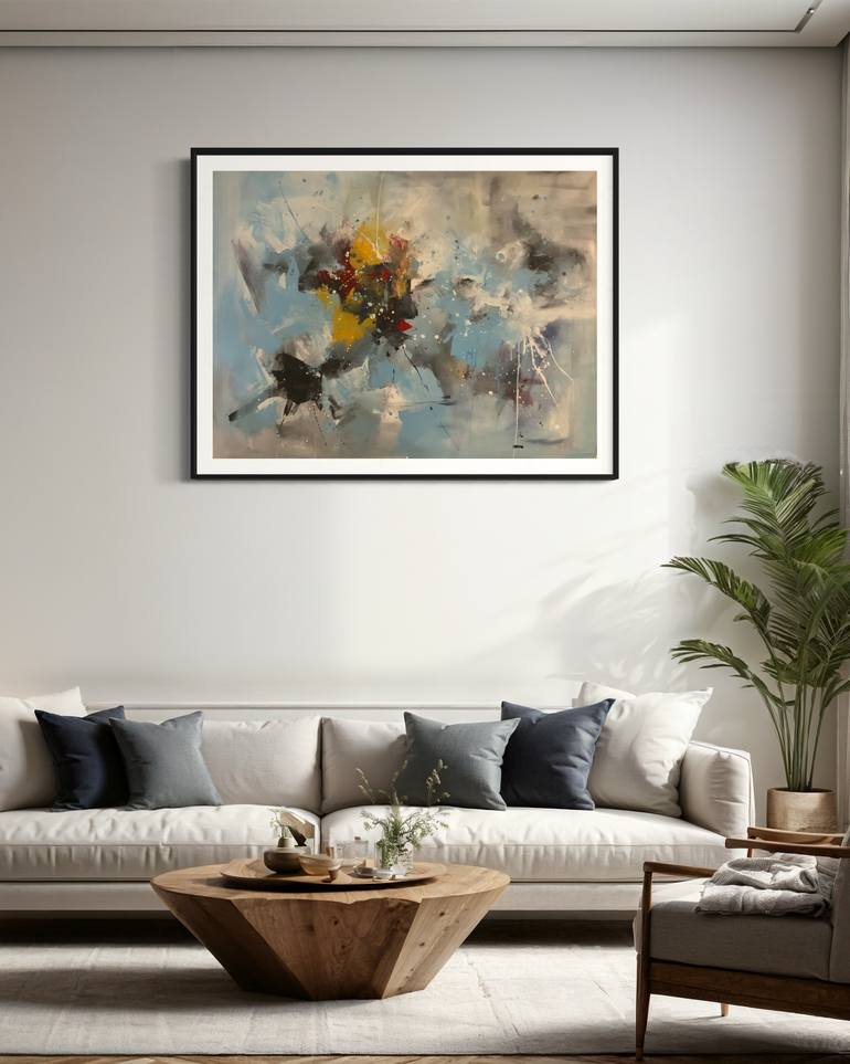 Original Abstract Expressionism Abstract Painting by Rodrigue Semabia