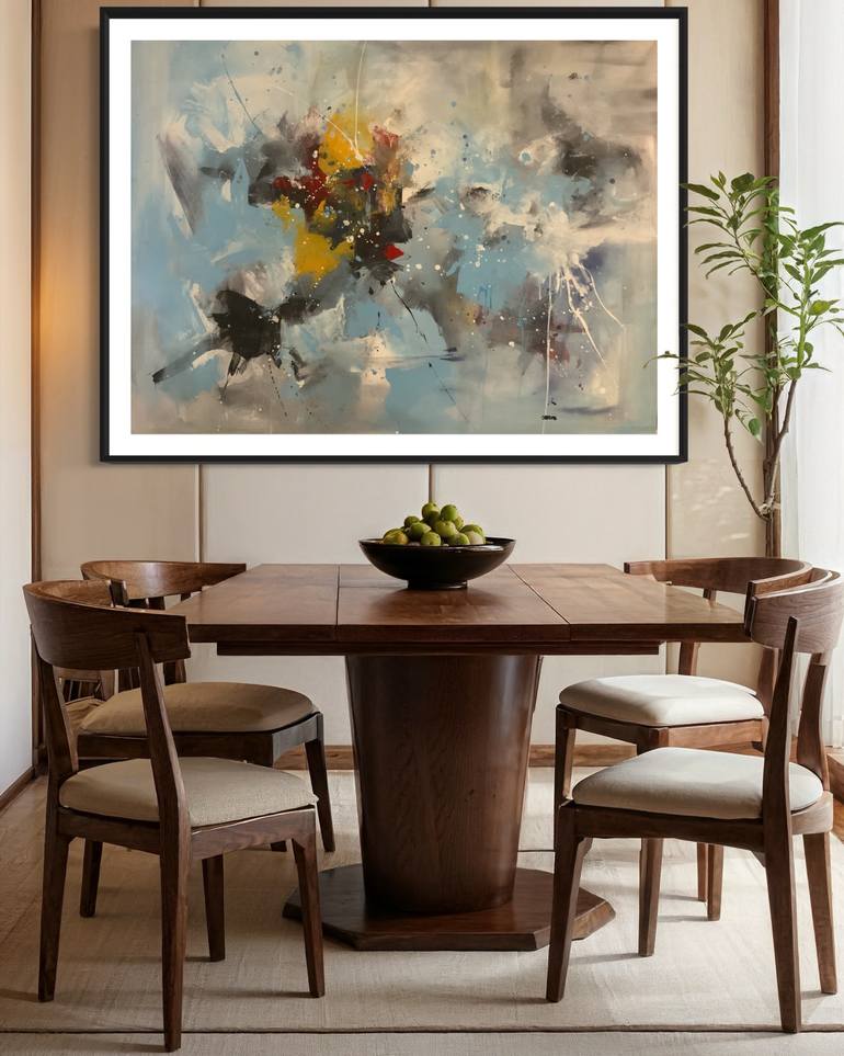 Original Abstract Expressionism Abstract Painting by Rodrigue Semabia