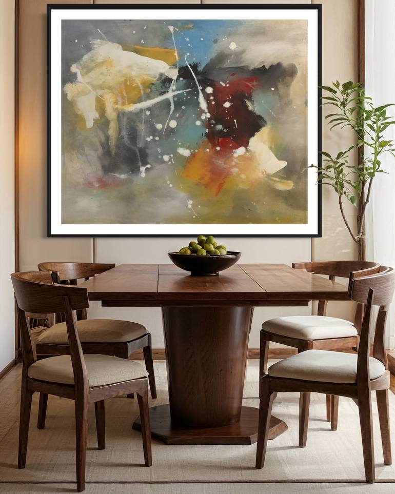 Original Abstract Expressionism Abstract Painting by Rodrigue Semabia