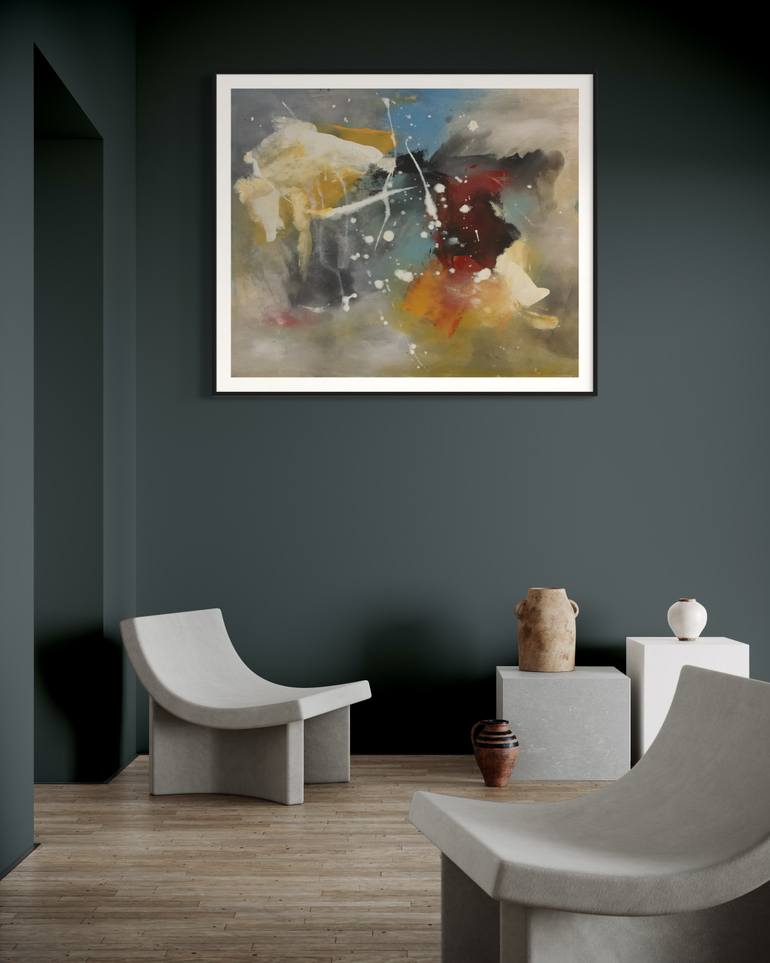 Original Abstract Expressionism Abstract Painting by Rodrigue Semabia