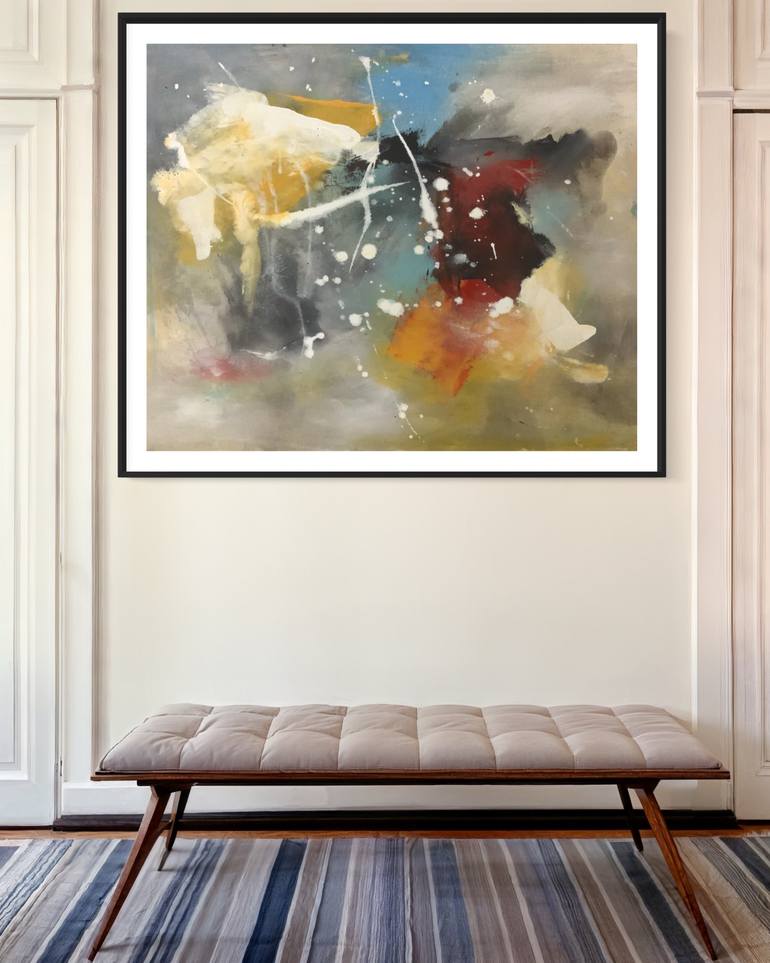 Original Abstract Expressionism Abstract Painting by Rodrigue Semabia