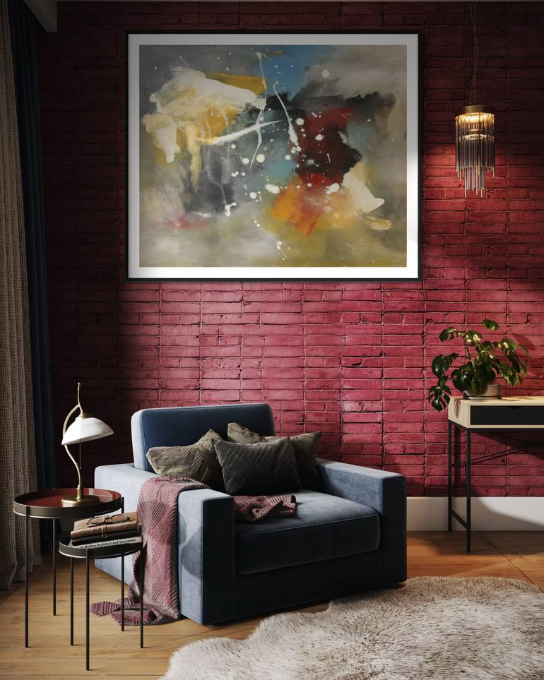 Original Abstract Expressionism Abstract Painting by Rodrigue Semabia