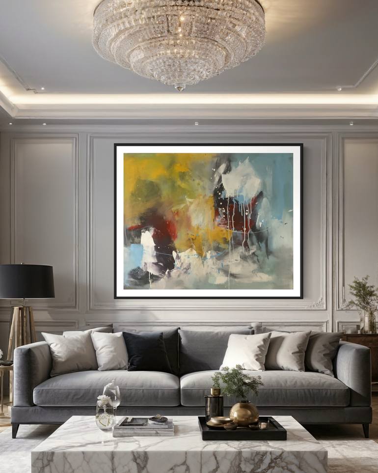 Original Abstract Expressionism Abstract Painting by Rodrigue Semabia