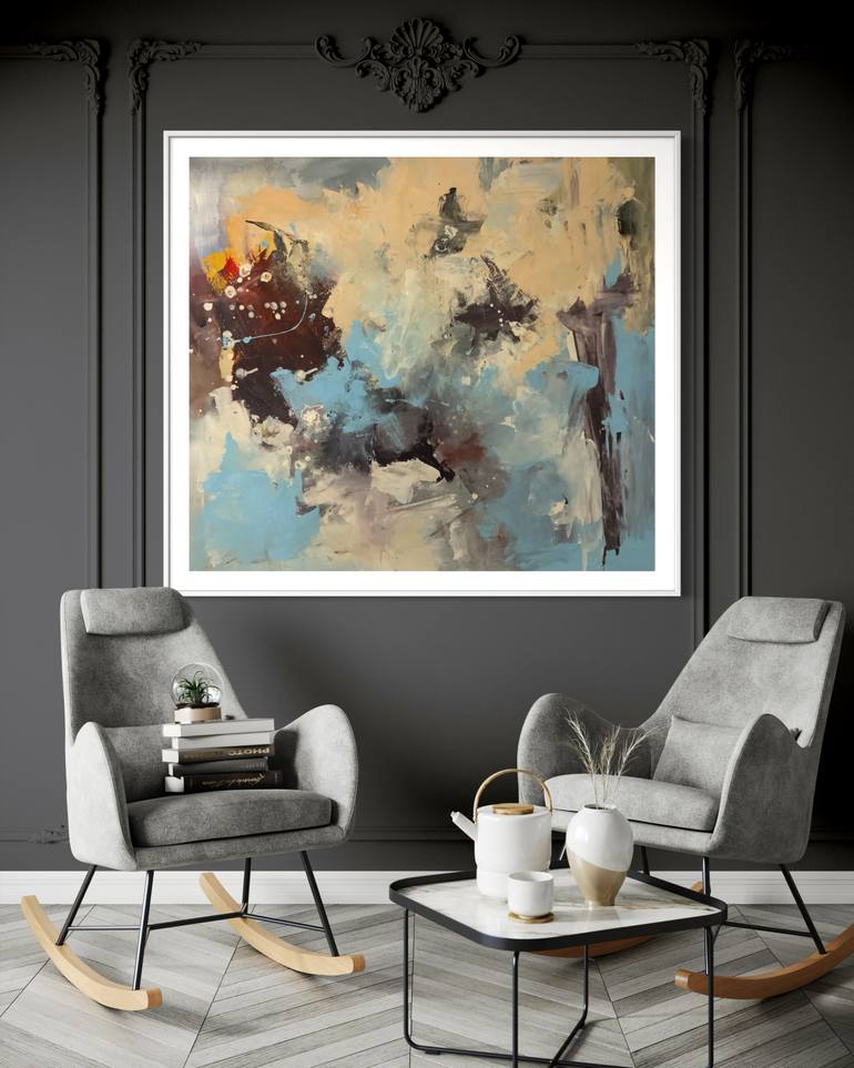 Original Abstract Expressionism Abstract Painting by Rodrigue Semabia