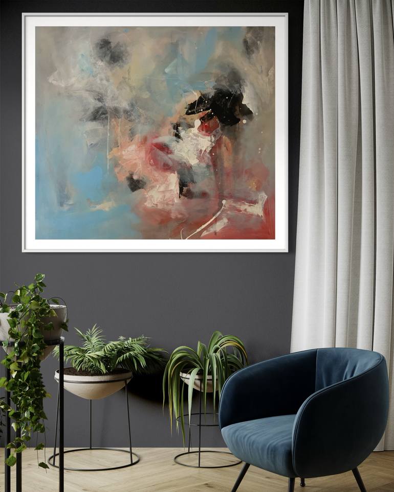 Original Abstract Expressionism Abstract Painting by Rodrigue Semabia