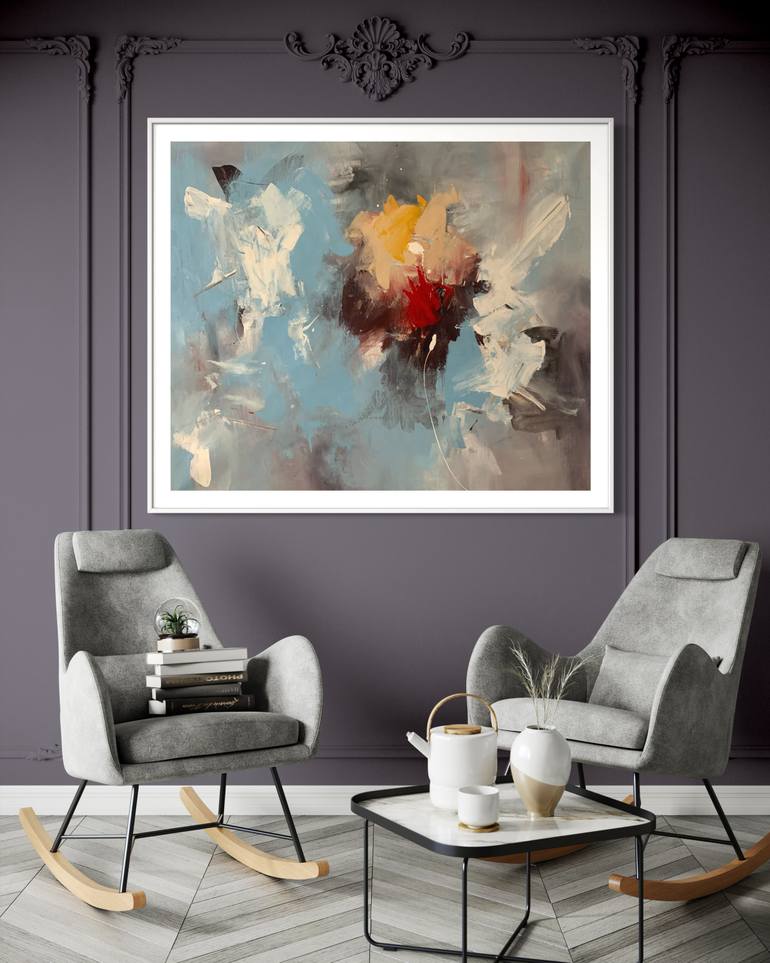Original Abstract Expressionism Abstract Painting by Rodrigue Semabia