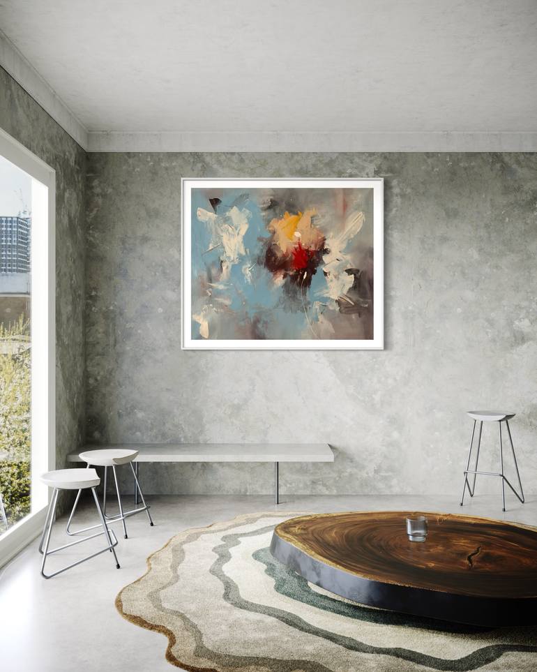 Original Abstract Expressionism Abstract Painting by Rodrigue Semabia