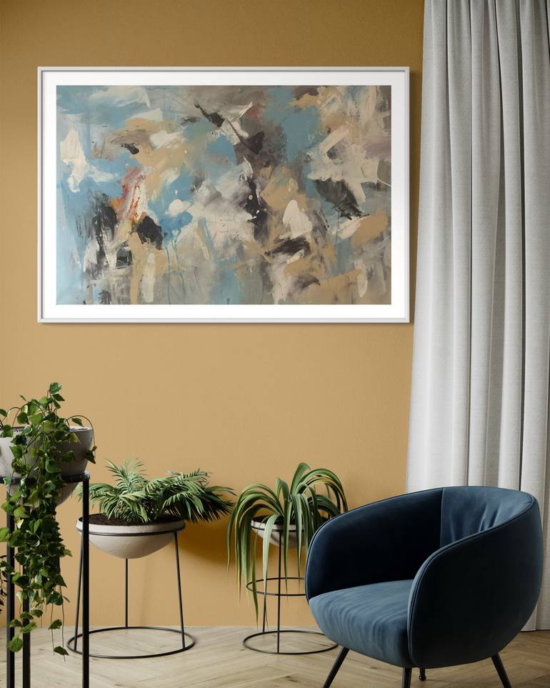 Original Abstract Expressionism Abstract Painting by Rodrigue Semabia