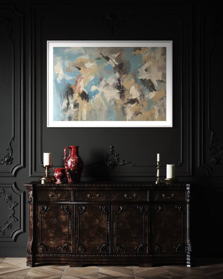 Original Abstract Expressionism Abstract Painting by Rodrigue Semabia