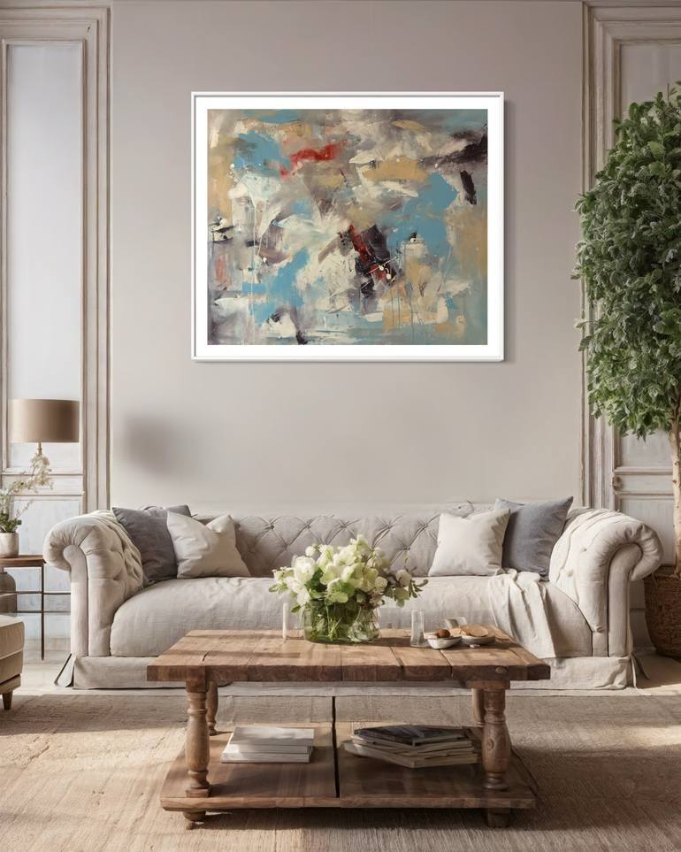 Original Abstract Expressionism Abstract Painting by Rodrigue Semabia