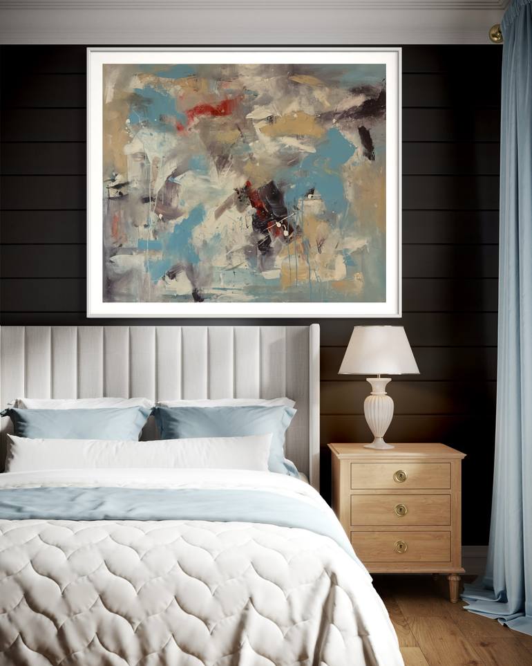 Original Abstract Expressionism Abstract Painting by Rodrigue Semabia