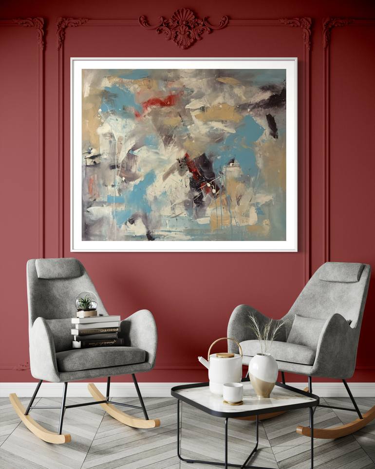 Original Abstract Expressionism Abstract Painting by Rodrigue Semabia