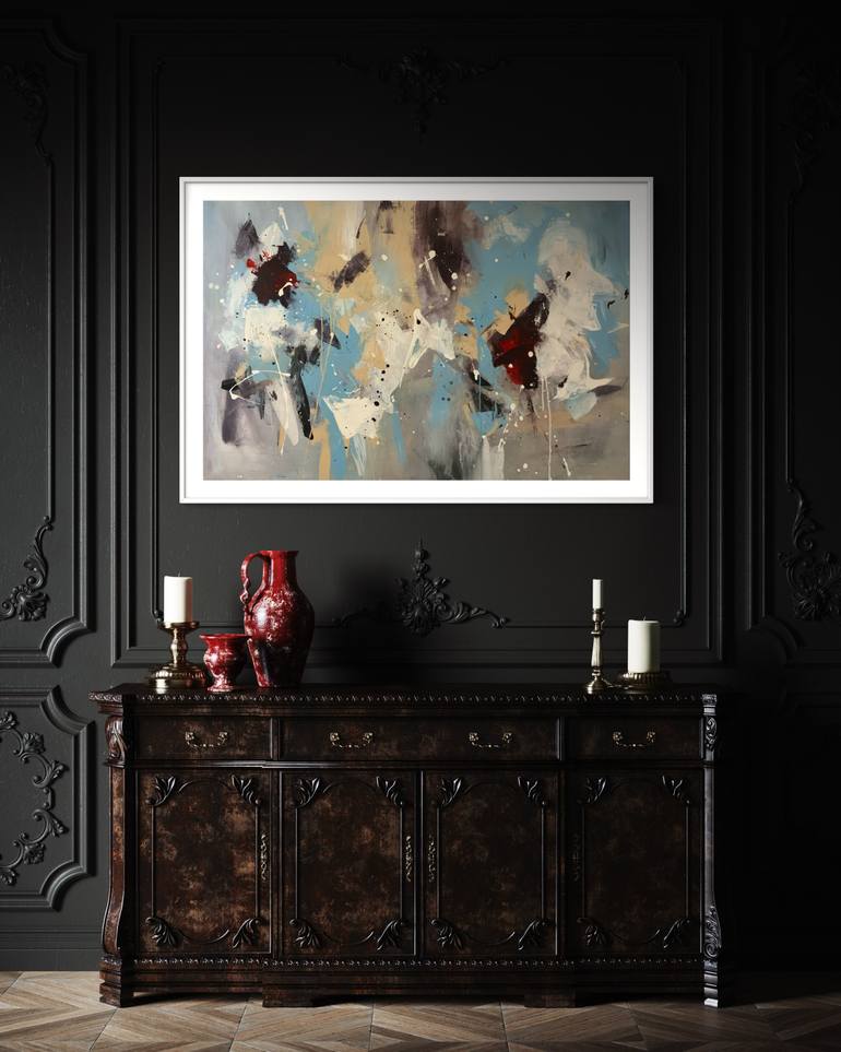 Original Abstract Expressionism Abstract Painting by Rodrigue Semabia