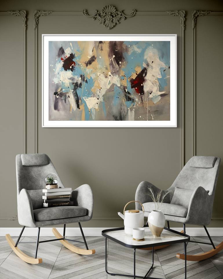 Original Abstract Expressionism Abstract Painting by Rodrigue Semabia