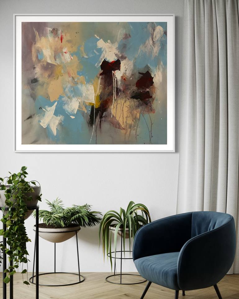 Original Abstract Expressionism Abstract Painting by Rodrigue Semabia