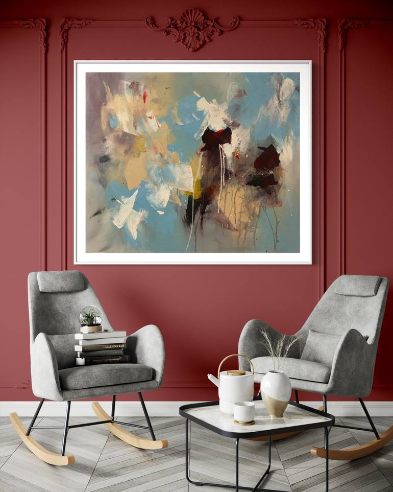 Original Abstract Expressionism Abstract Painting by Rodrigue Semabia