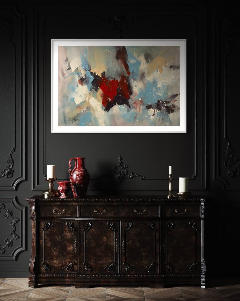 Original Abstract Expressionism Abstract Painting by Rodrigue Semabia