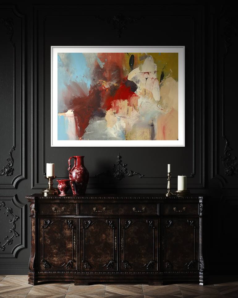 Original Abstract Expressionism Abstract Painting by Rodrigue Semabia