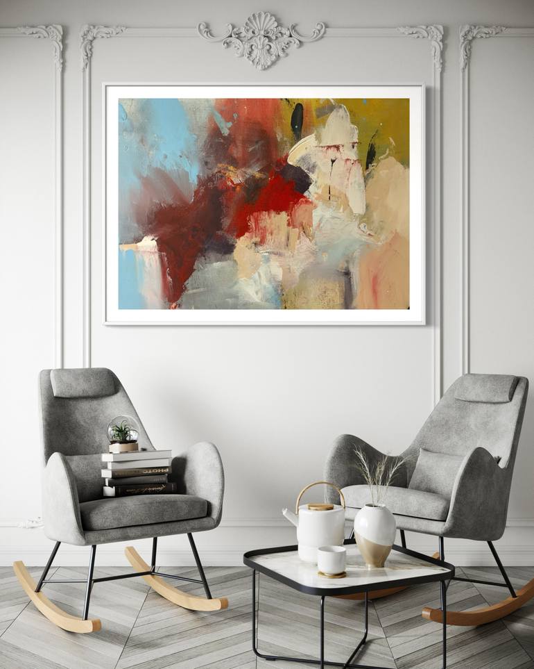 Original Abstract Expressionism Abstract Painting by Rodrigue Semabia