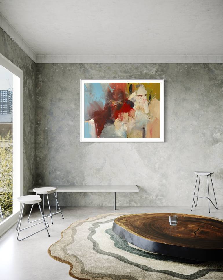 Original Abstract Expressionism Abstract Painting by Rodrigue Semabia