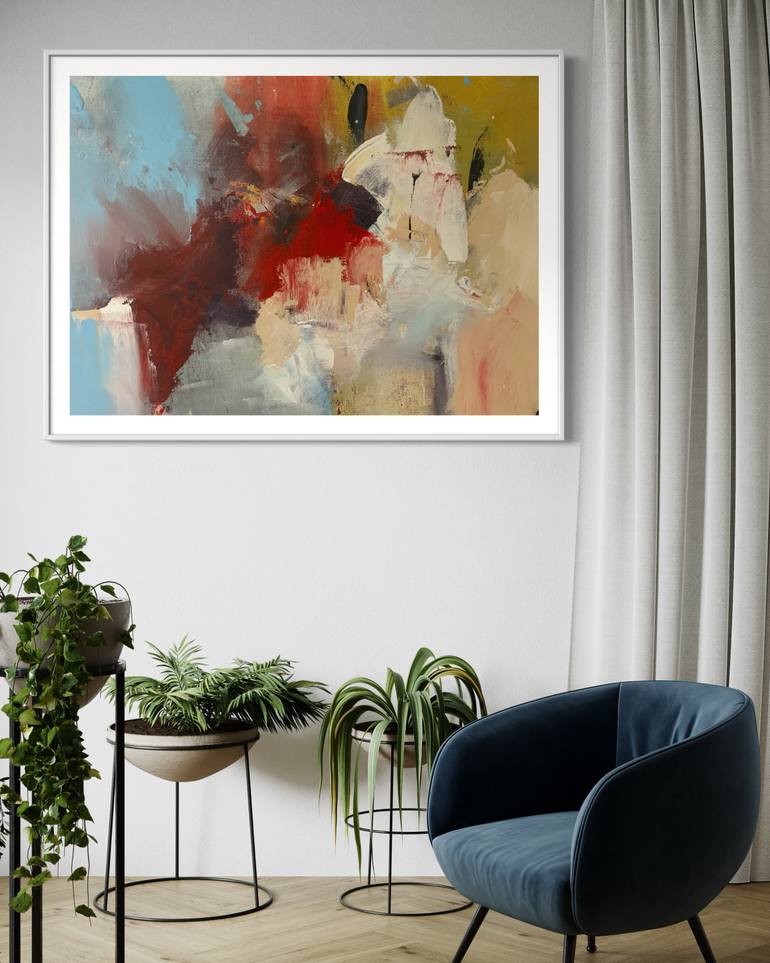 Original Abstract Expressionism Abstract Painting by Rodrigue Semabia